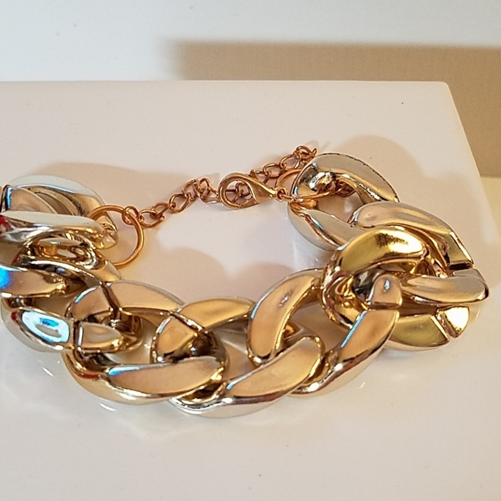 Gold Chain Link Bracelet 6" + 3" extender